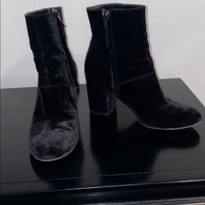 AE // black velvet booties